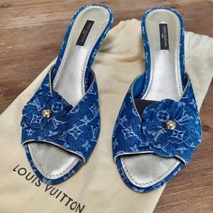 Louis Vuitton denim heels